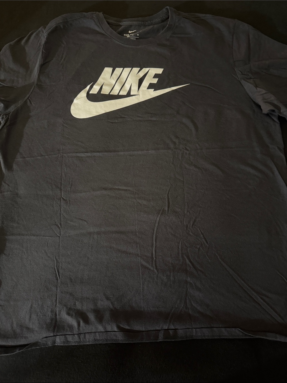 Nike Black T-Shirt with White Swoosh Logo